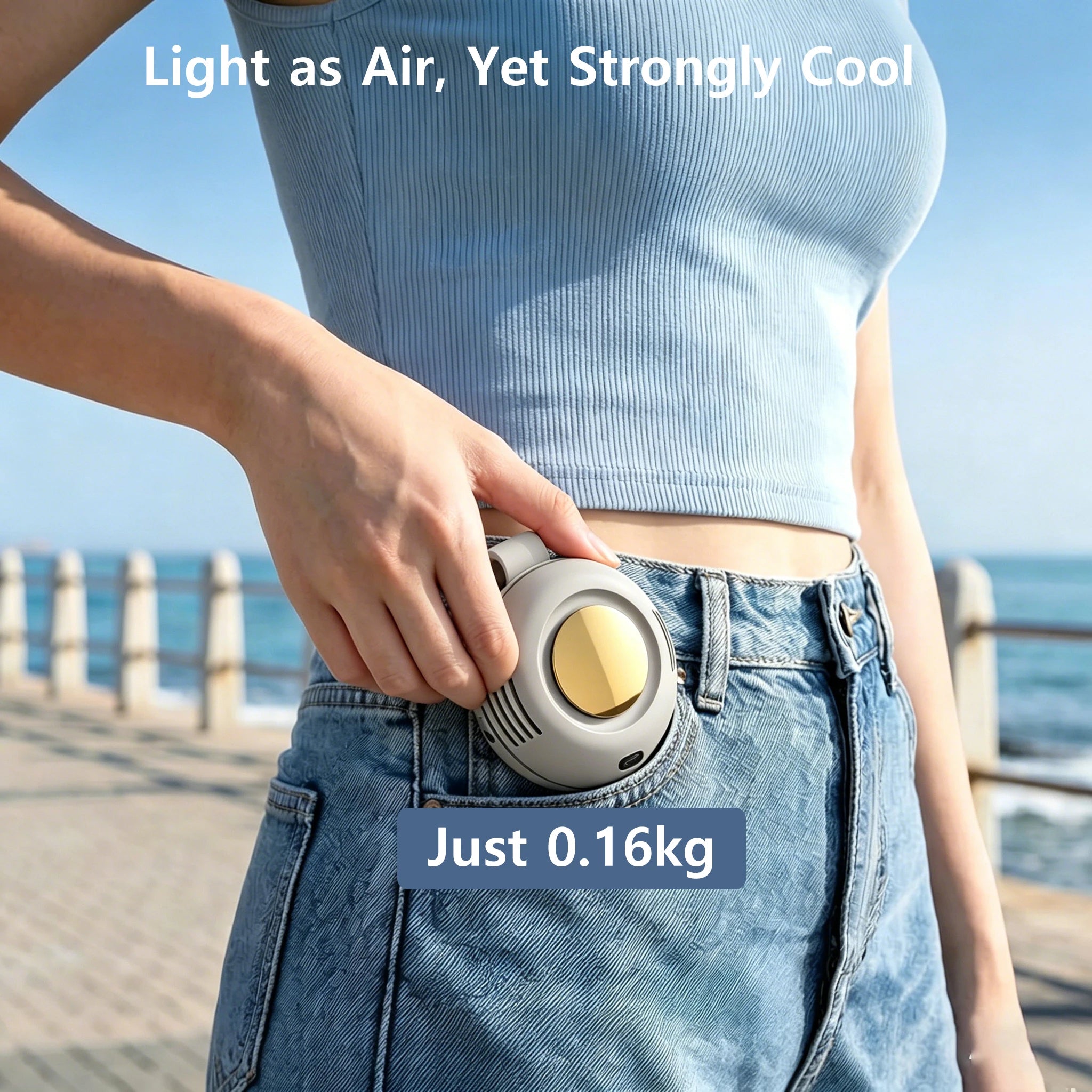 Mini Clip on Fan Portable Wearable Bladeless Fan Rechargeable 360° Rotatable 3-Speed Silent Electric Fans Hands-Free Cooling Fan