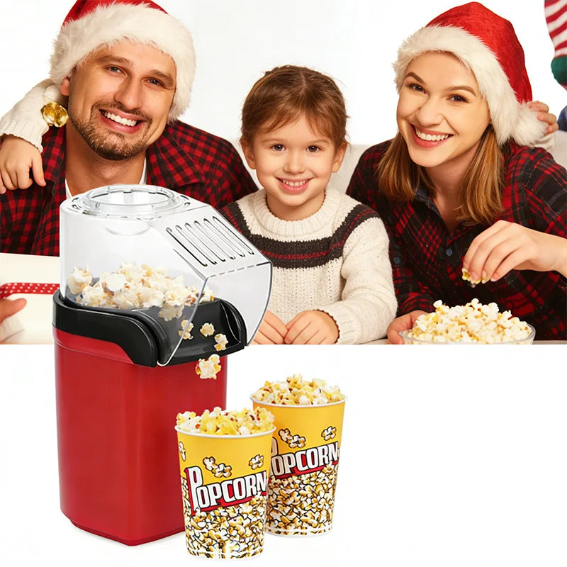 Household Popcorn Maker Air-Blowing Oil-Free Sugar-Free 1200W Electric Small Size Popcorn Machine 110V and 220V