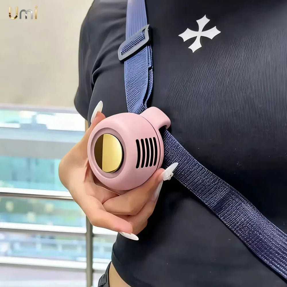 Mini Clip on Fan Portable Wearable Bladeless Fan Rechargeable 360° Rotatable 3-Speed Silent Electric Fans Hands-Free Cooling Fan