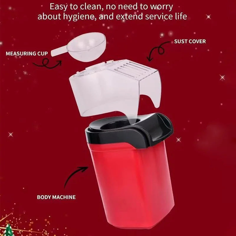 Household Popcorn Maker Air-Blowing Oil-Free Sugar-Free 1200W Electric Small Size Popcorn Machine 110V and 220V