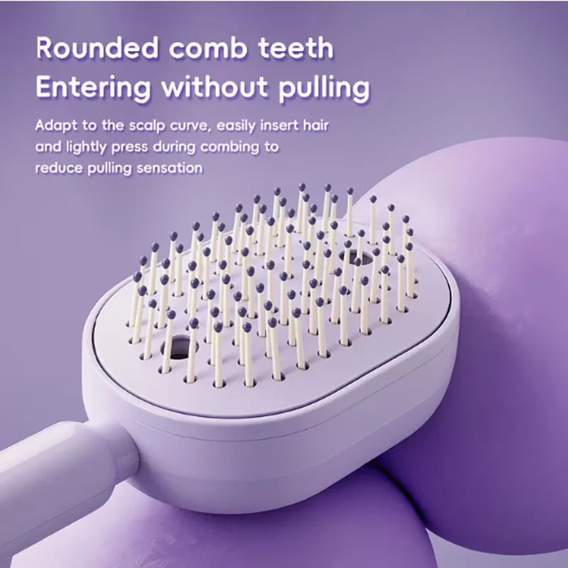 Multifunctional Red Light Spray Massage Comb Hair Care and Anti-Short-Tempered, One-Button Cleaning Tangled Hair and Deeply Nour